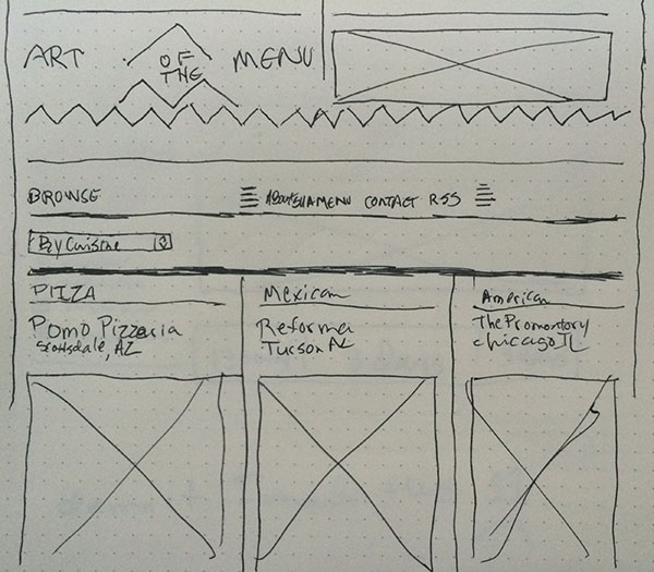 art of menu's sketch
