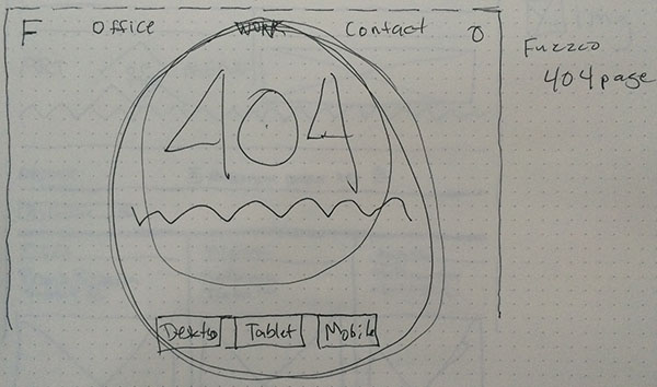 fuzzco.com's 404 page sketch